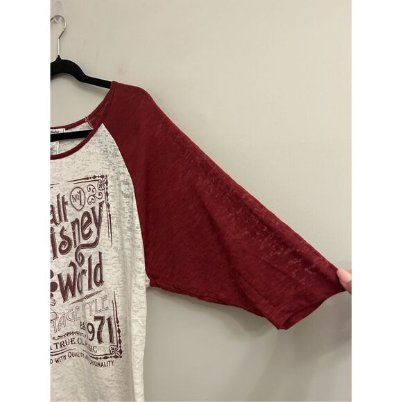 Disney Parks Vintage Mickey Baseball Burnout Thin T-shirt size L - Picture 3 of 7